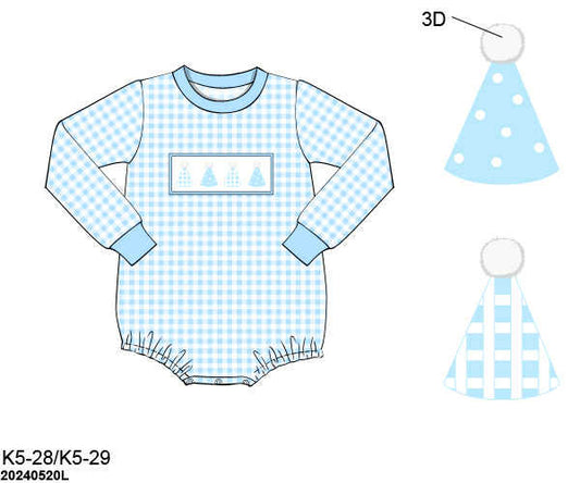 WS PO80: Boys Party Hat Smocked Bubble