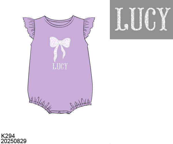 WS PO82: Girls Bow Appliqué Bubble