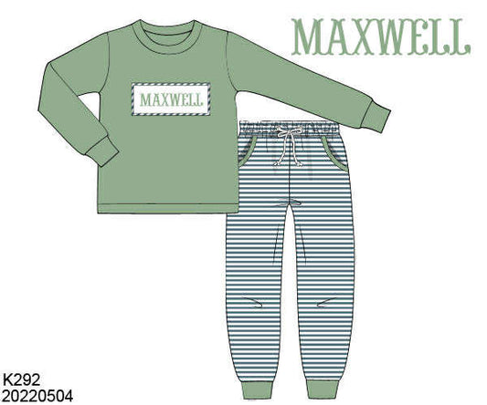 WS PO80: Boys Sage Name Smock Play Set