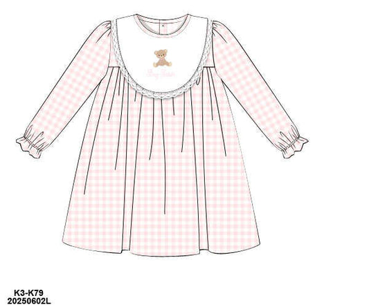 WS PO80: Girls Embroidered Bear Dress